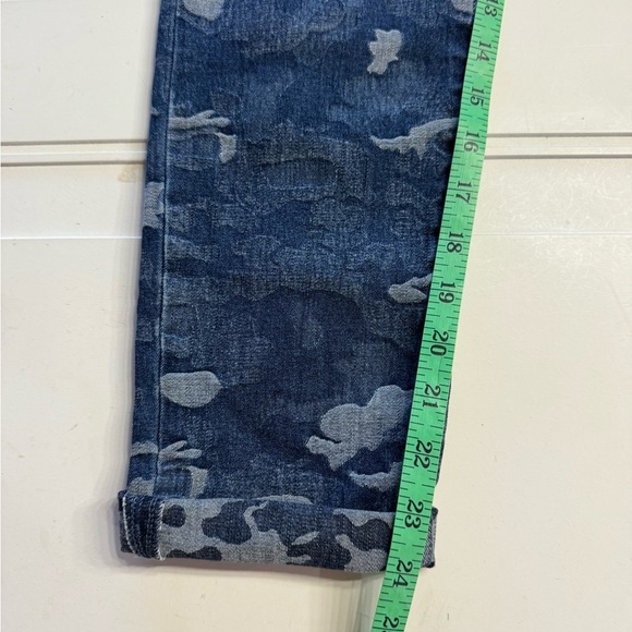 Soft Surroundings Women’s Small Blue Denim Camo Cropped Jeans Cotton Stretch - Picture 2 of 8